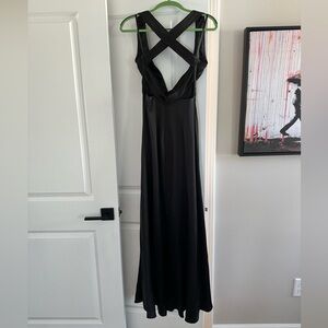 Revelry Dylan Satin Dress - Black - Size 4